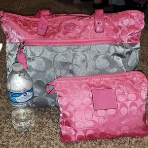 Coach overnight bag w/cosmetic bag